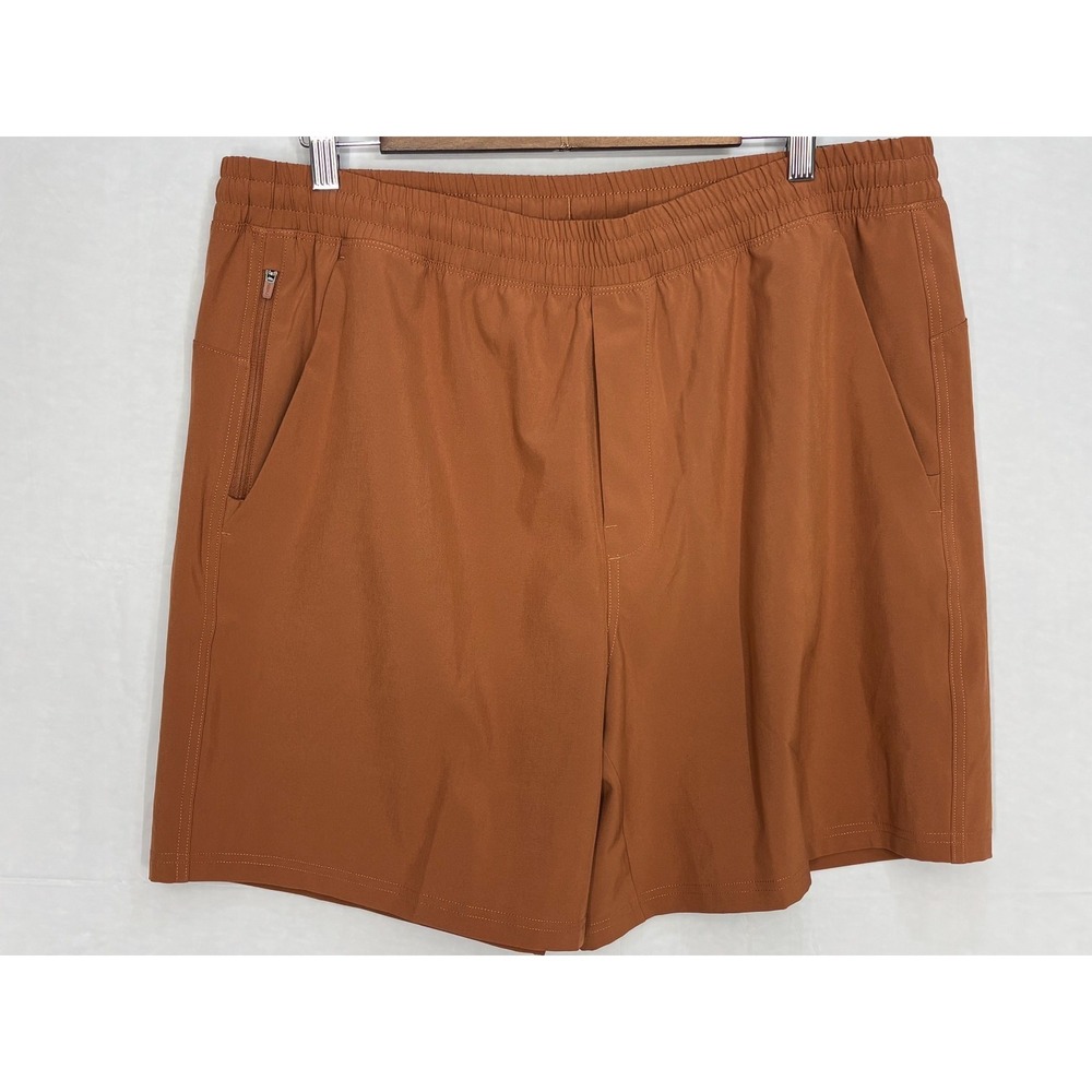 VRST All-In Unlined Shorts Mens Brown Athletic Elastic Waist Pull On Gym XL NWT
